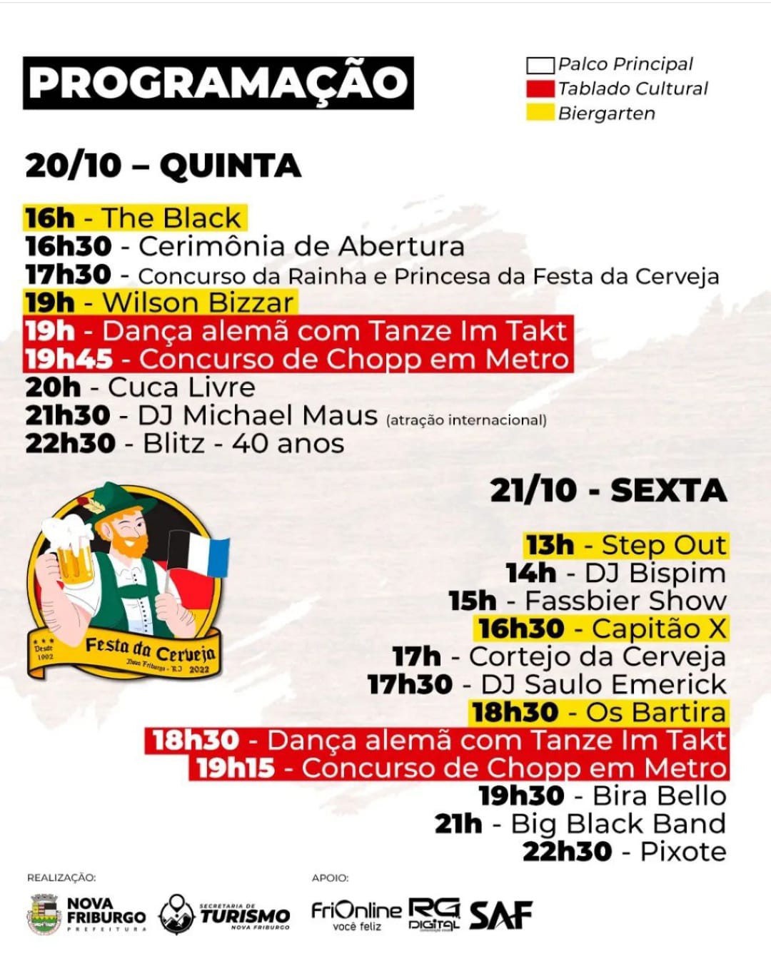 Agora sim! Festa da Cerveja de Nova Friburgo Outubro 2022 ASCIGTUR